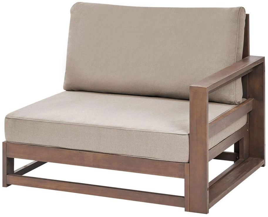 Lauko baldų komplektas Beliani 2 vietų sodo sofa TIMOR Modulinė, sertifikuota akacijos mediena, tamsiai ruda