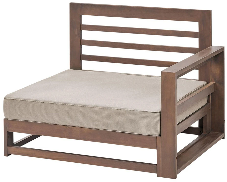 Lauko baldų komplektas Beliani 2 vietų sodo sofa TIMOR Modulinė, sertifikuota akacijos mediena, tamsiai ruda