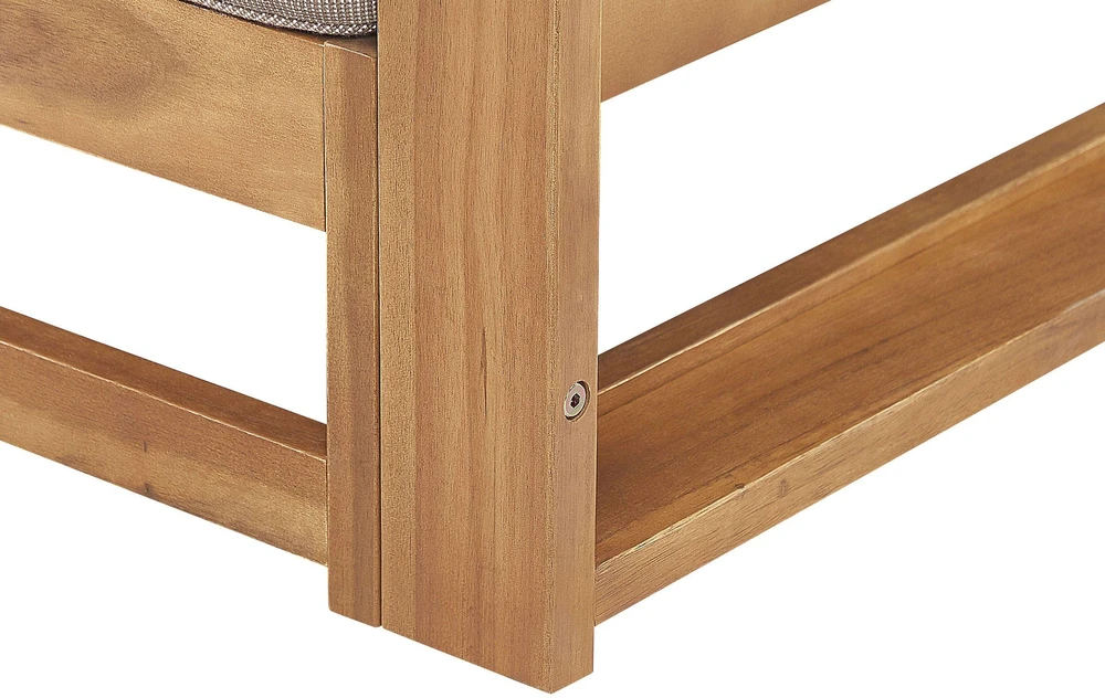Lauko baldų komplektas Beliani 2 vietų sodo kampinė sofa TIMOR Modulinė, sertifikuota akacijos mediena, šviesiai ruda
