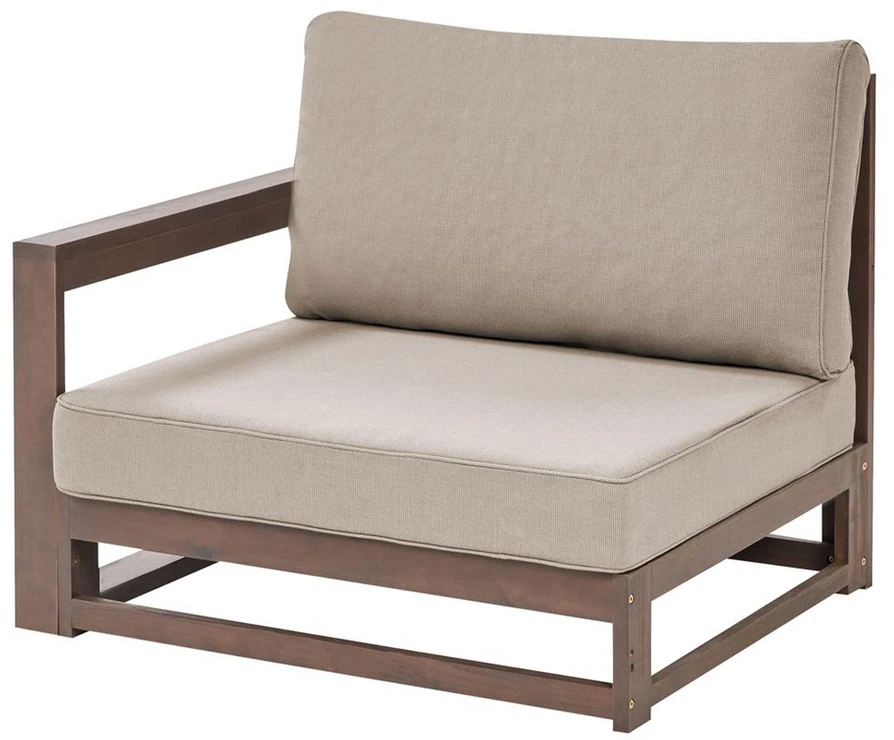 Lauko baldų komplektas Beliani 2 vietų sodo sofa TIMOR Modulinė, sertifikuota akacijos mediena, tamsiai ruda