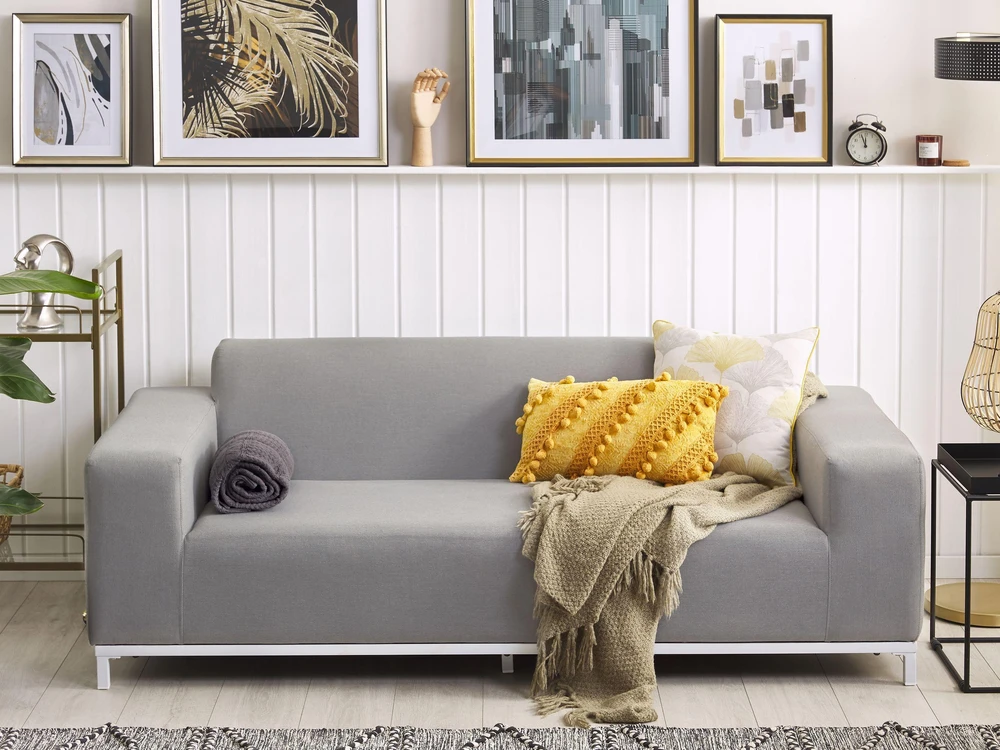 Beliani 2 vietų sodo sofa ROVIGO šviesiai pilka