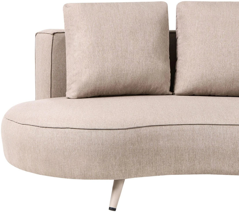 Lauko baldų komplektas Beliani 3 vietų sodo sofa PARORI dešininė, smėlio spalvos