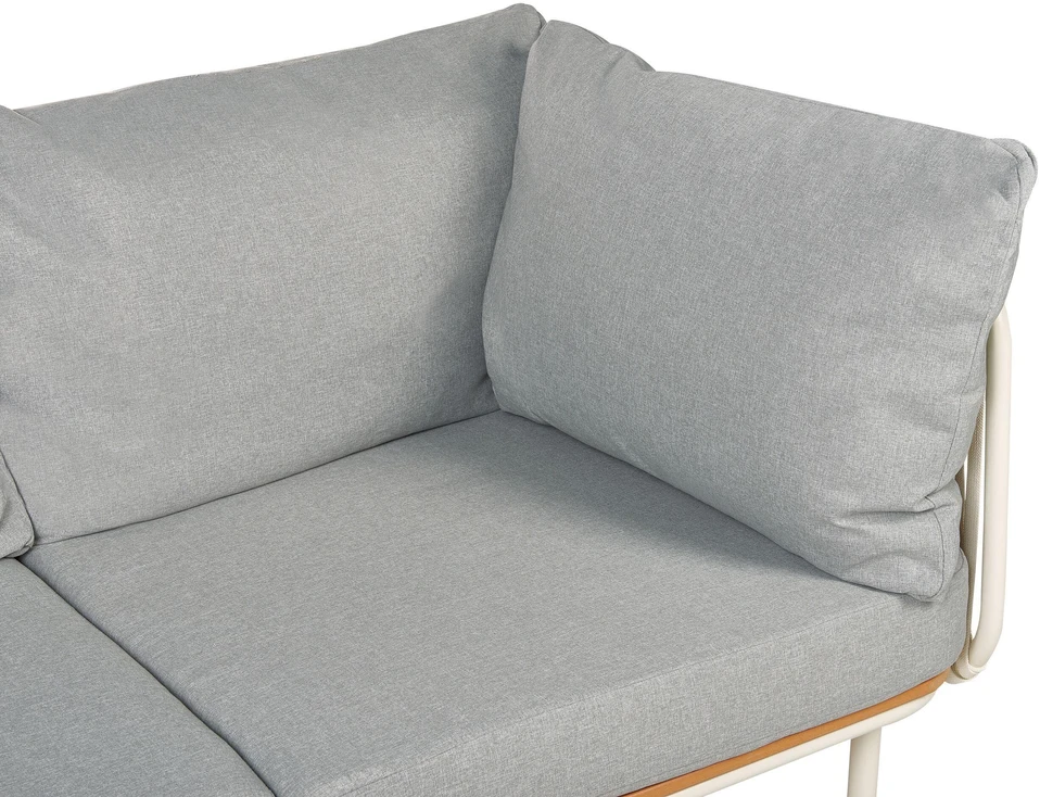 Lauko baldų komplektas Beliani 3 vietų sodo sofa SENISE pilka metalinė