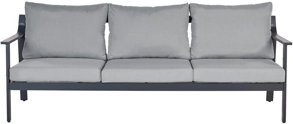 Lauko baldų komplektas Beliani 3 vietų sodo sofa KIATO metalinė tamsiai pilka