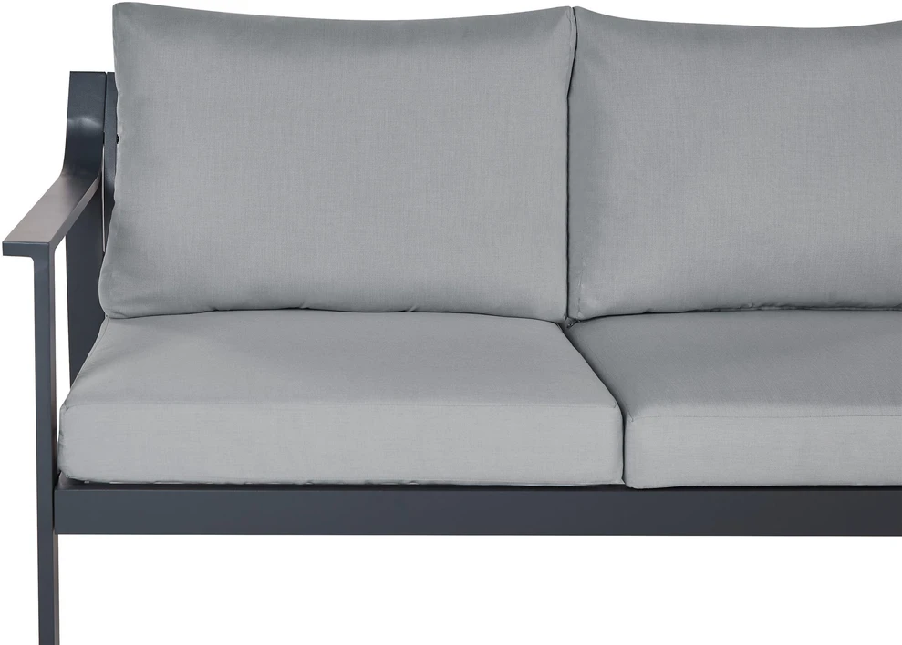 Lauko baldų komplektas Beliani 3 vietų sodo sofa KIATO metalinė tamsiai pilka