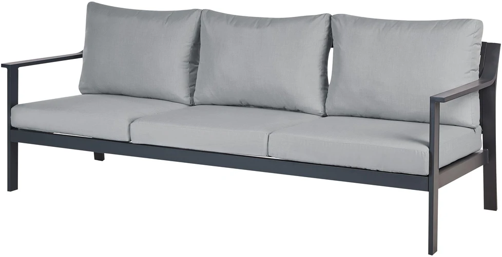Lauko baldų komplektas Beliani 3 vietų sodo sofa KIATO metalinė tamsiai pilka
