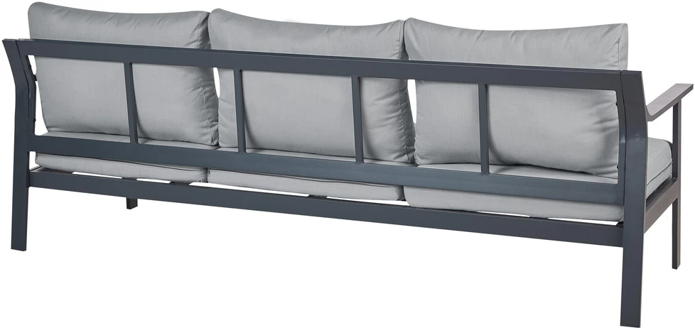Lauko baldų komplektas Beliani 3 vietų sodo sofa KIATO metalinė tamsiai pilka