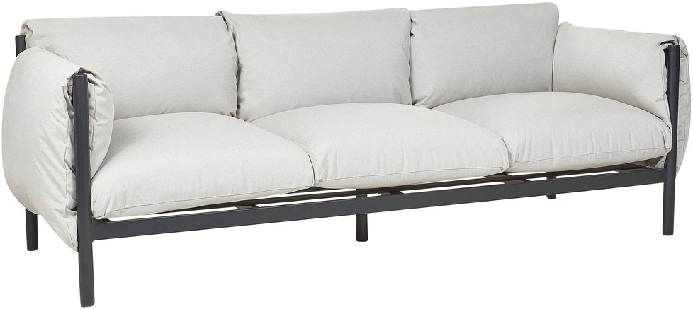 Lauko baldų komplektas Beliani 3 vietų sodo sofa ESPERIA metalinė pilka