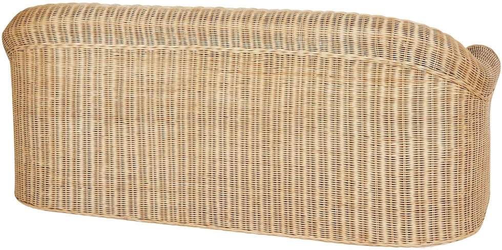 Lauko baldų komplektas Beliani 3 vietų sodo sofa LIVADEIA iš natūralaus ratano