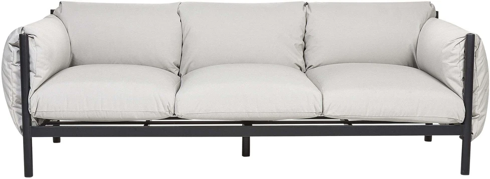 Lauko baldų komplektas Beliani 3 vietų sodo sofa ESPERIA metalinė pilka