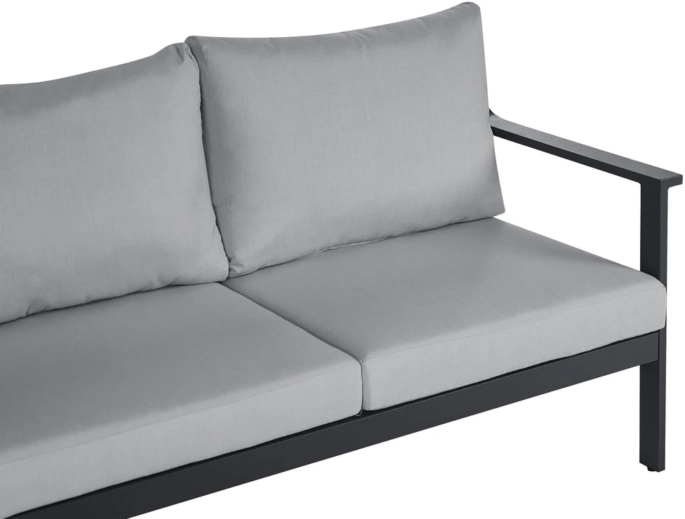 Lauko baldų komplektas Beliani 3 vietų sodo sofa KIATO metalinė tamsiai pilka