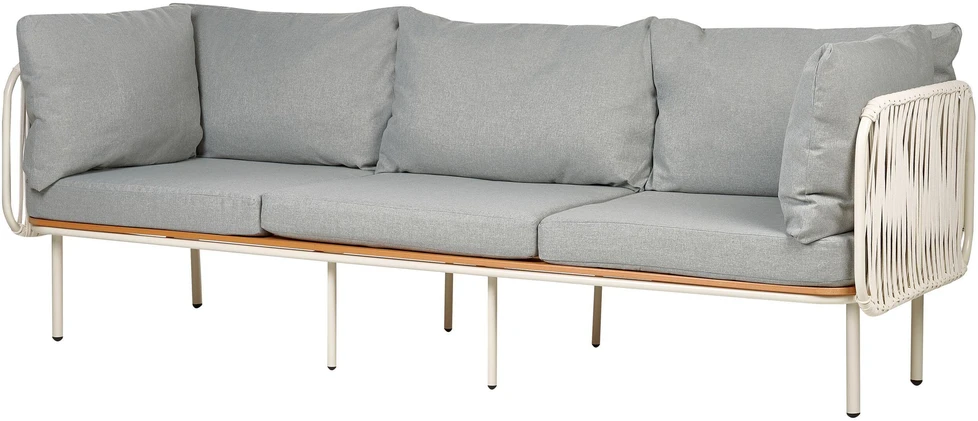 Lauko baldų komplektas Beliani 3 vietų sodo sofa SENISE pilka metalinė