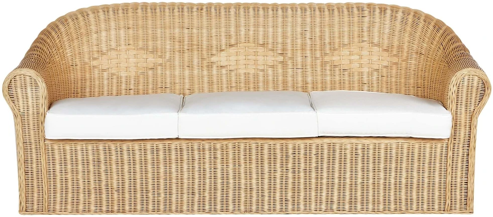 Lauko baldų komplektas Beliani 3 vietų sodo sofa LIVADEIA iš natūralaus ratano