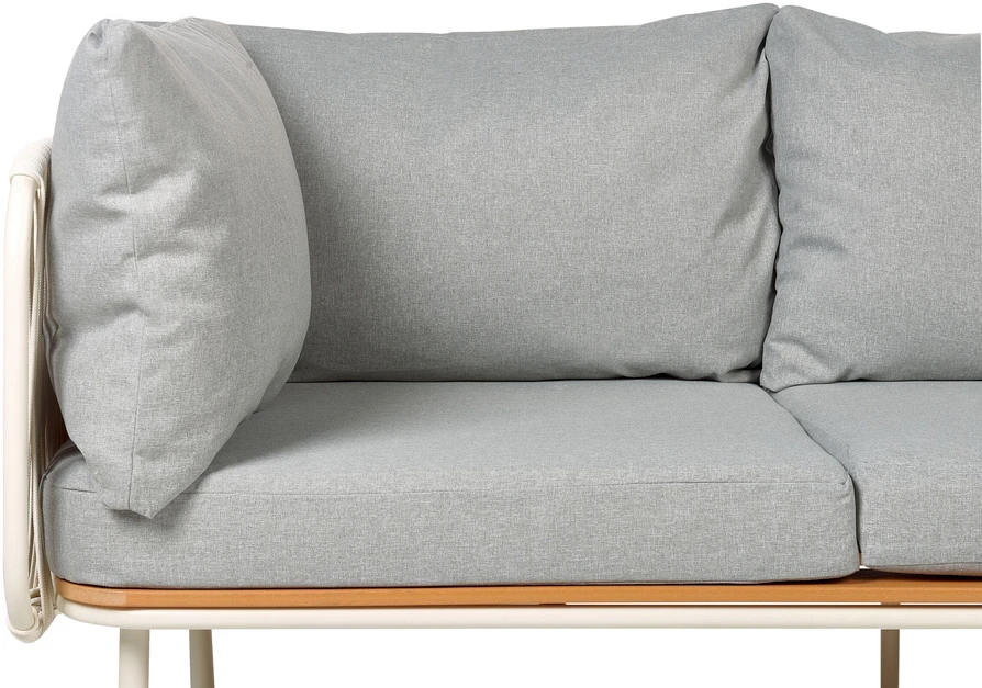 Lauko baldų komplektas Beliani 3 vietų sodo sofa SENISE pilka metalinė