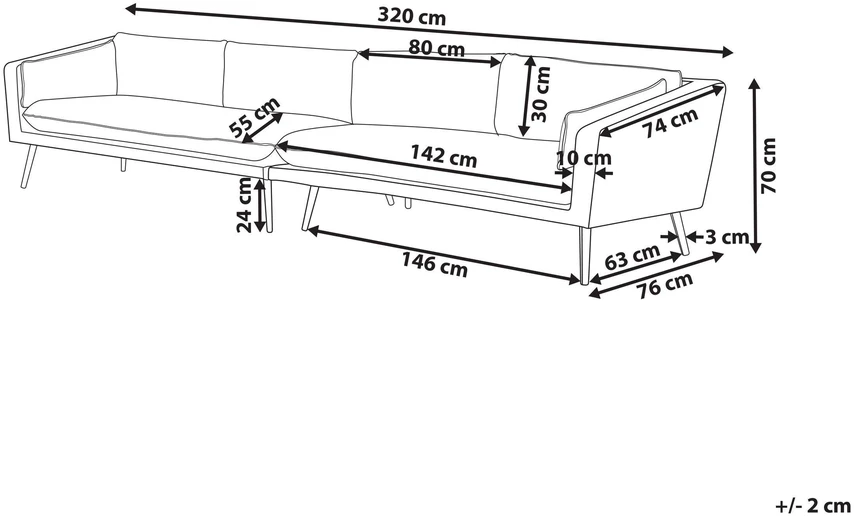 Beliani 4 vietų sodo sofa LORETELLO smėlio spalvos