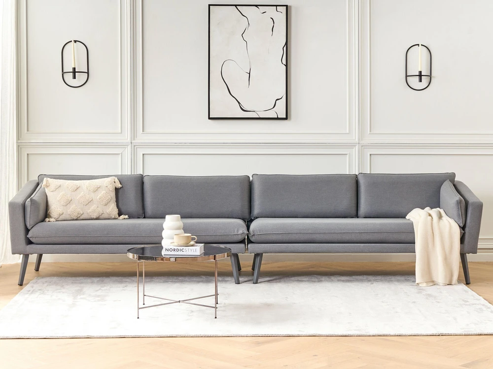 Lauko baldų komplektas Beliani 4 vietų sodo sofa LORETELLO pilka