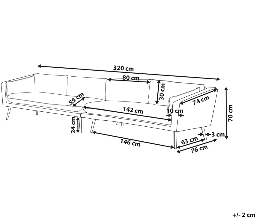 Lauko baldų komplektas Beliani 4 vietų sodo sofa LORETELLO pilka