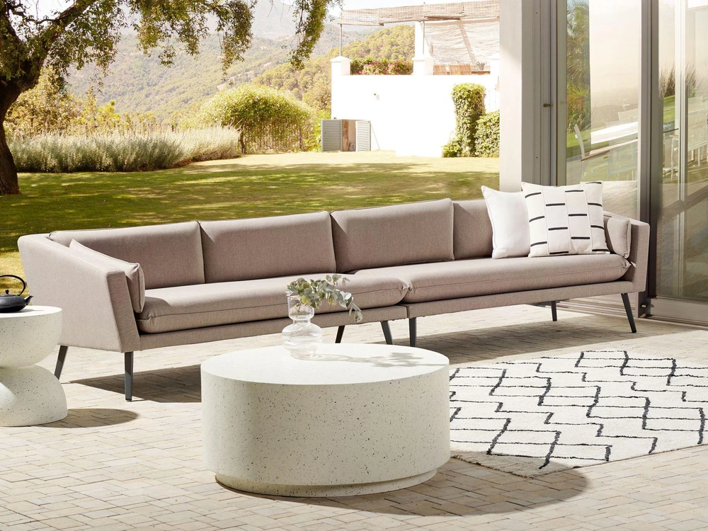 Beliani 4 vietų sodo sofa LORETELLO smėlio spalvos