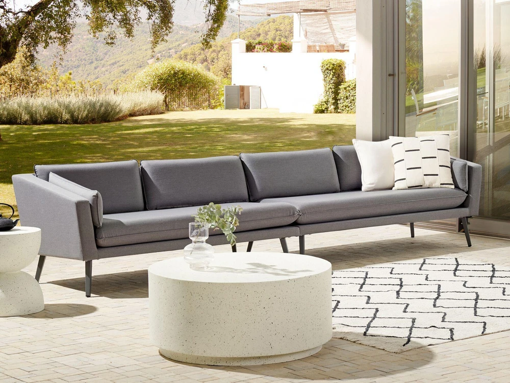 Lauko baldų komplektas Beliani 4 vietų sodo sofa LORETELLO pilka