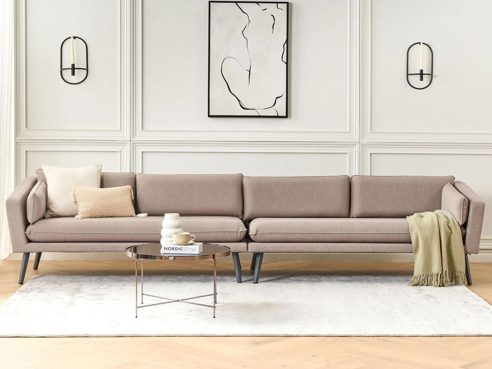 Beliani 4 vietų sodo sofa LORETELLO smėlio spalvos