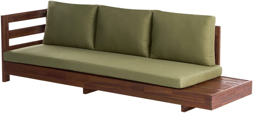 Lauko baldų komplektas Beliani 5 vietų kampinė sodo sofa MARETTIMO dešininė, žalia, sertifikuota akacijos mediena