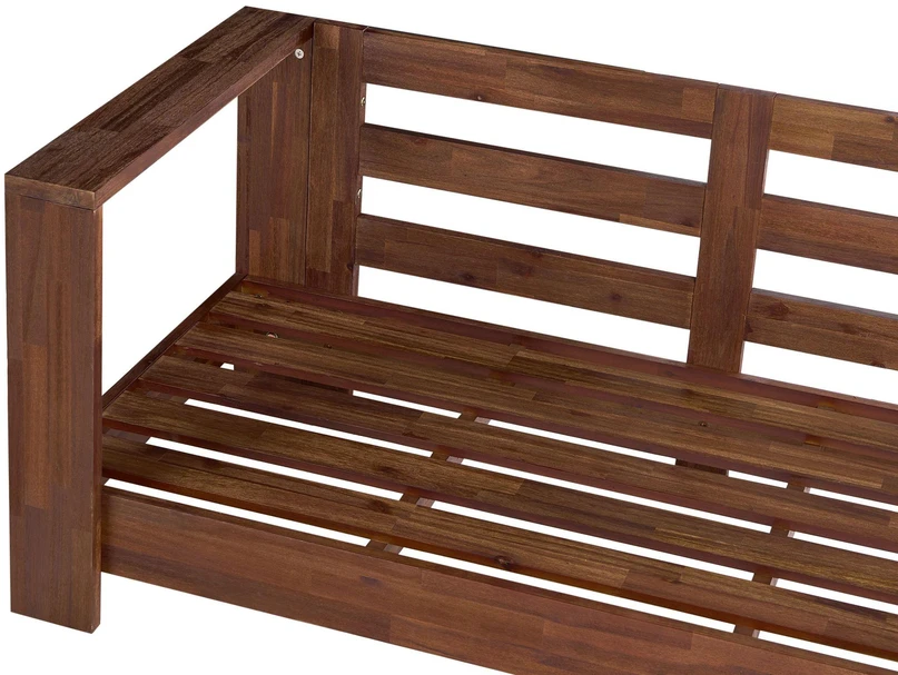 Lauko baldų komplektas Beliani 5 vietų kampinė sodo sofa MARETTIMO dešininė, žalia, sertifikuota akacijos mediena
