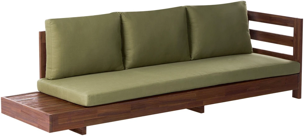 Lauko baldų komplektas Beliani 5 vietų sodo kampinė sofa MARETTIMO kairinė žalia, sertifikuota akacijos mediena