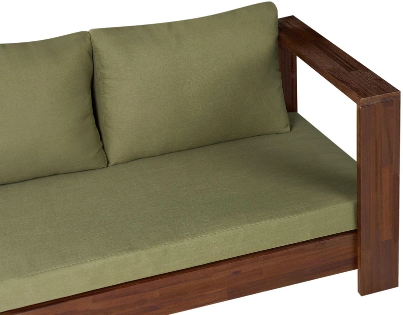 Lauko baldų komplektas Beliani 5 vietų sodo kampinė sofa MARETTIMO kairinė žalia, sertifikuota akacijos mediena