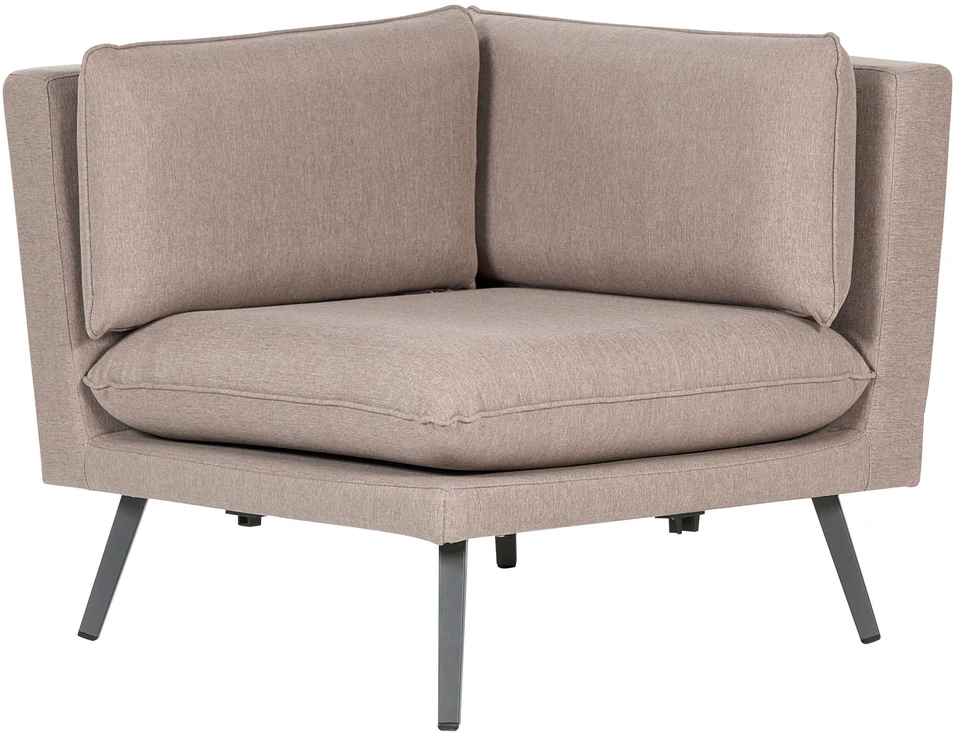 Beliani 5 vietų sodo kampinė sofa LORETELLO smėlio spalvos