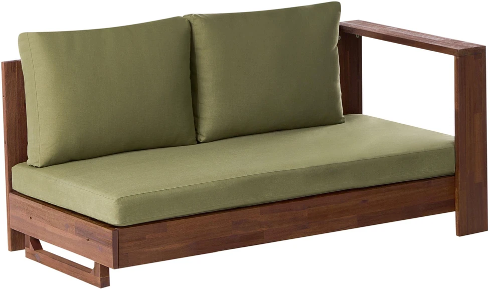 Lauko baldų komplektas Beliani 5 vietų sodo kampinė sofa MARETTIMO kairinė žalia, sertifikuota akacijos mediena