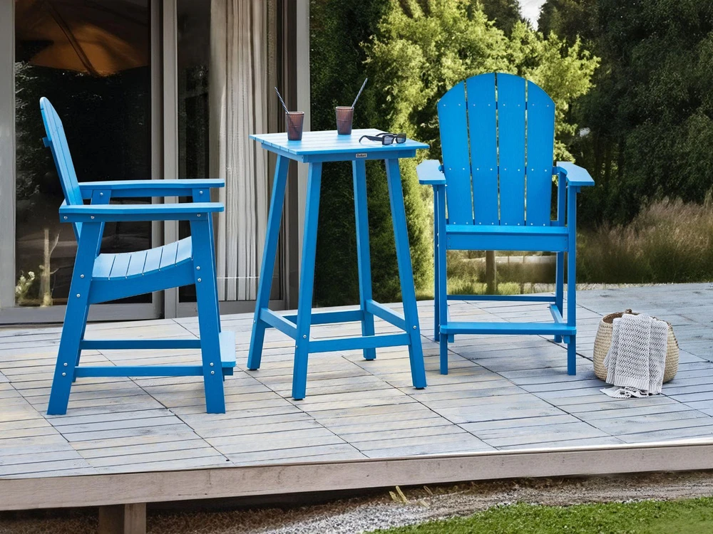 Lauko baldų komplektas Beliani ADIRONDACK balkono baldų komplektas, mėlynas
