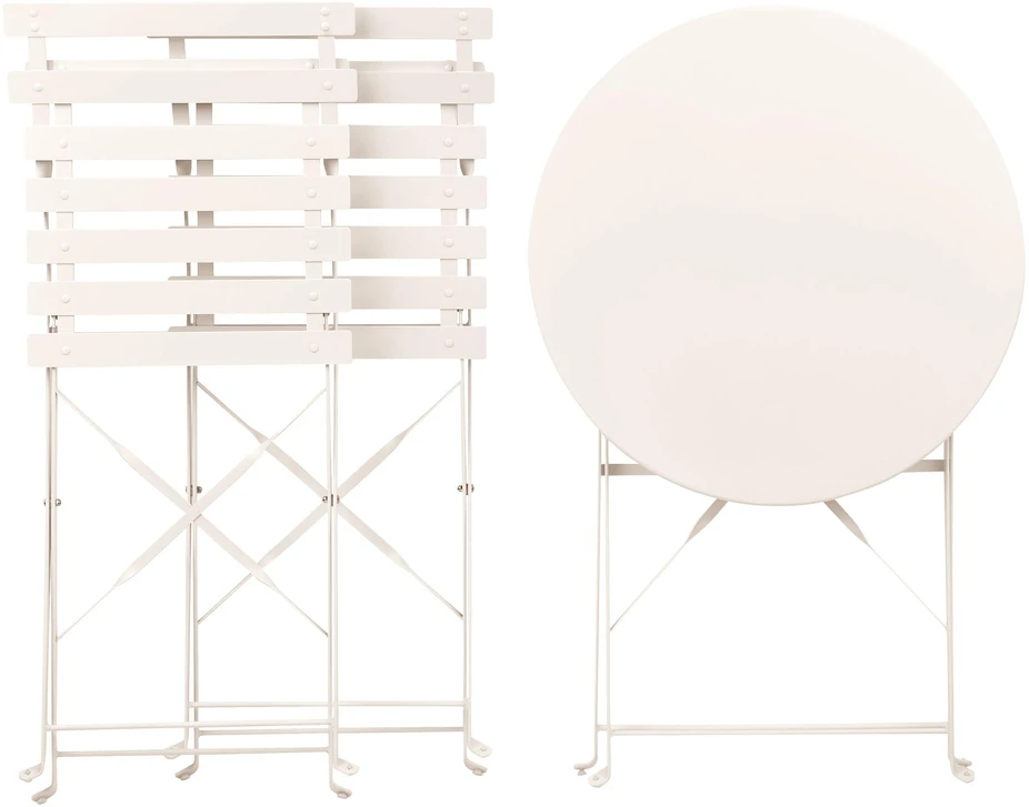 Lauko baldų komplektas Beliani Balkono baldų komplektas FIORI Metal Off-baltas