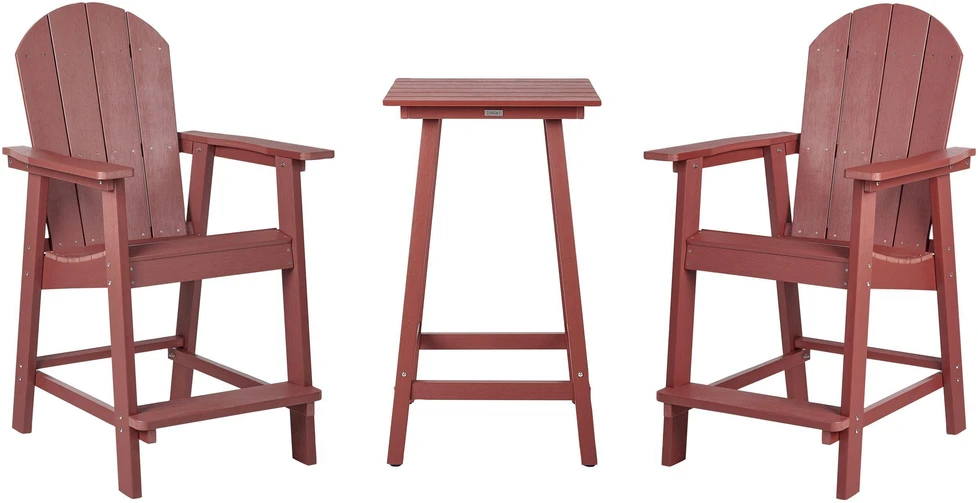 Lauko baldų komplektas Beliani Balkono baldų komplektas ADIRONDACK Raudonas
