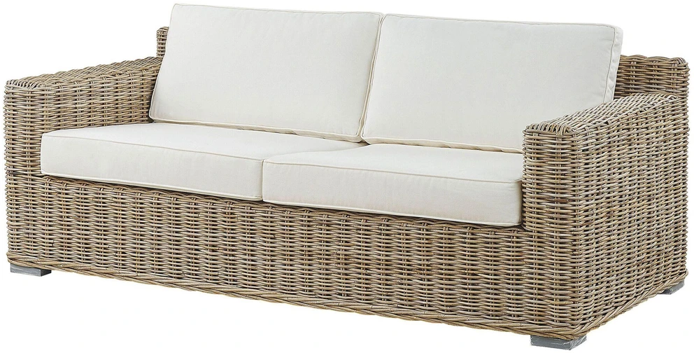Beliani Dvivietė lauko sofa ARDEA, Rattan, šviesiai ruda