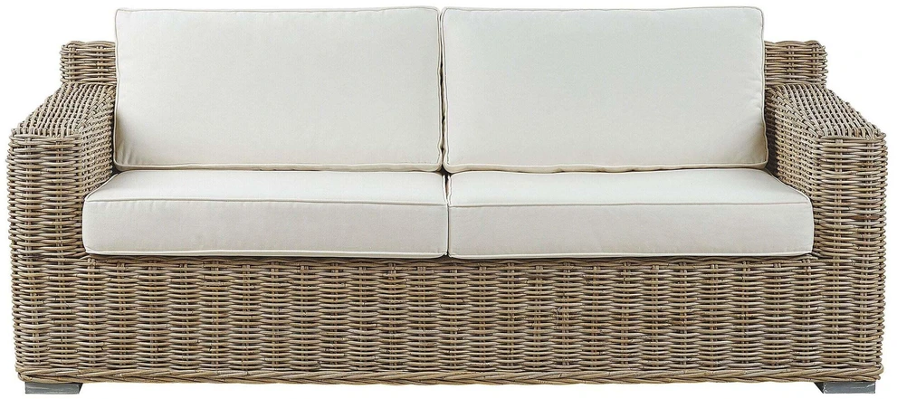Beliani Dvivietė lauko sofa ARDEA, Rattan, šviesiai ruda