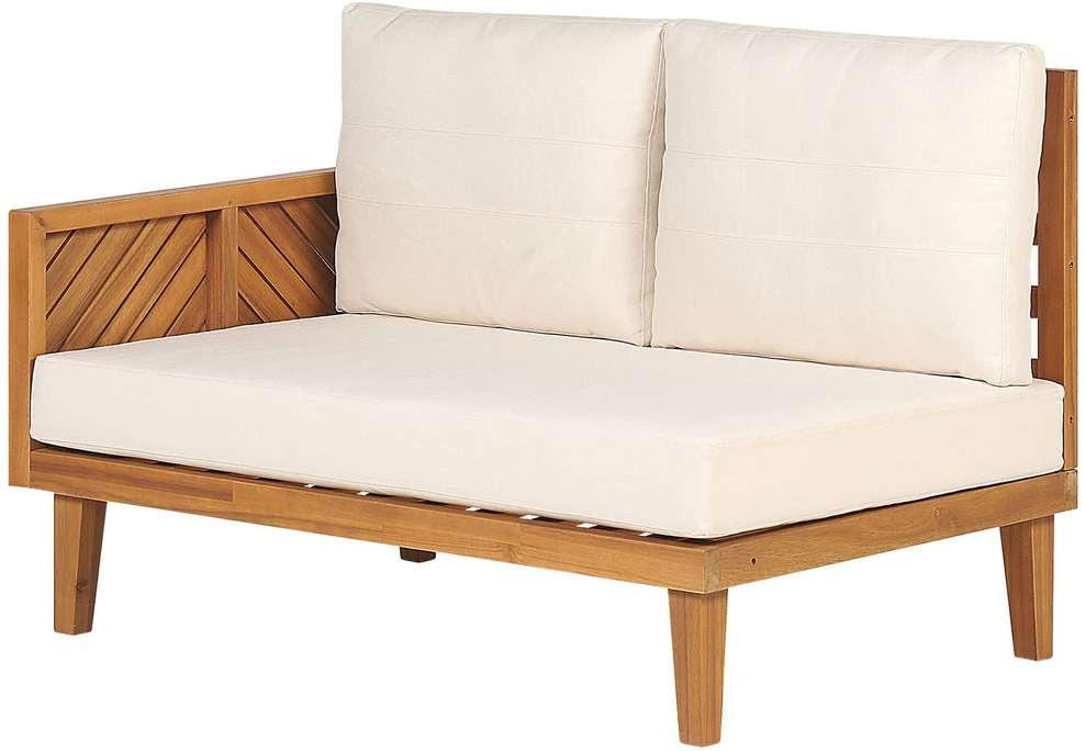Lauko baldų komplektas Beliani Kairinė sodo kampinė sofa su staliuku 4 asmenims BARATTI Ruda Akacijos mediena