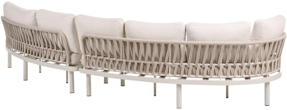 Lauko baldų komplektas Beliani Lauko sofa 6 žmonėms ORIOLO su staliukais, metalinė, šviesiai smėlinė