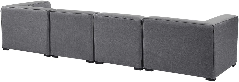 Lauko baldų komplektas Beliani Modulinė sodo sofa su pufu 4 asmenims AREZZO, pilka