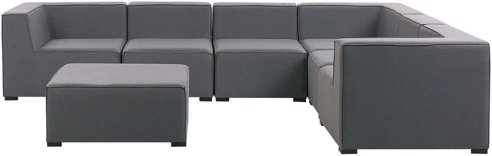Lauko baldų komplektas Beliani Modulinis kampinis sodo baldų komplektas su otomanu 7 asmenims AREZZO pilkas