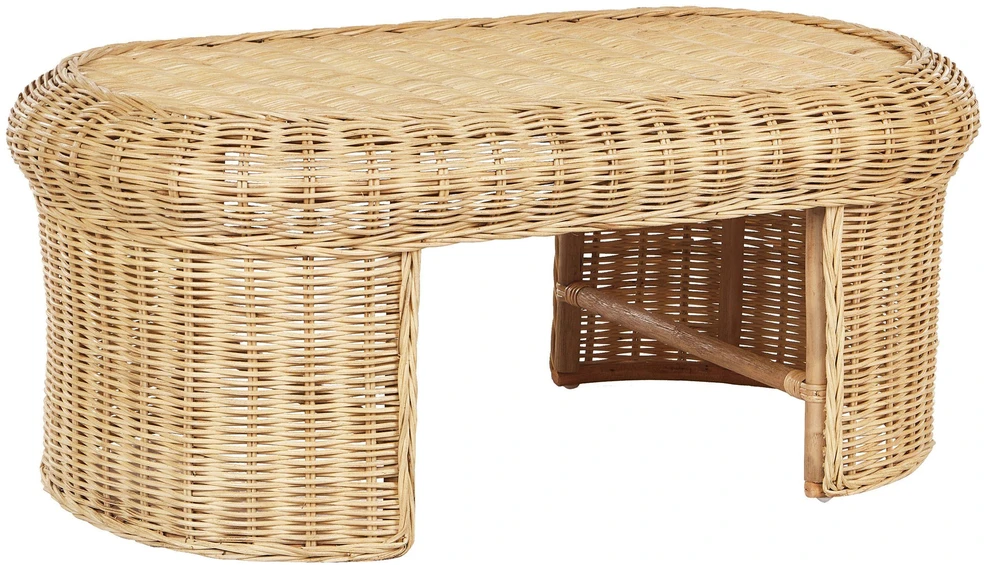 Lauko baldų komplektas Beliani Sodo baldų komplektas su staliuku 5 asmenims LIVADEIA, rattan, natūralus
