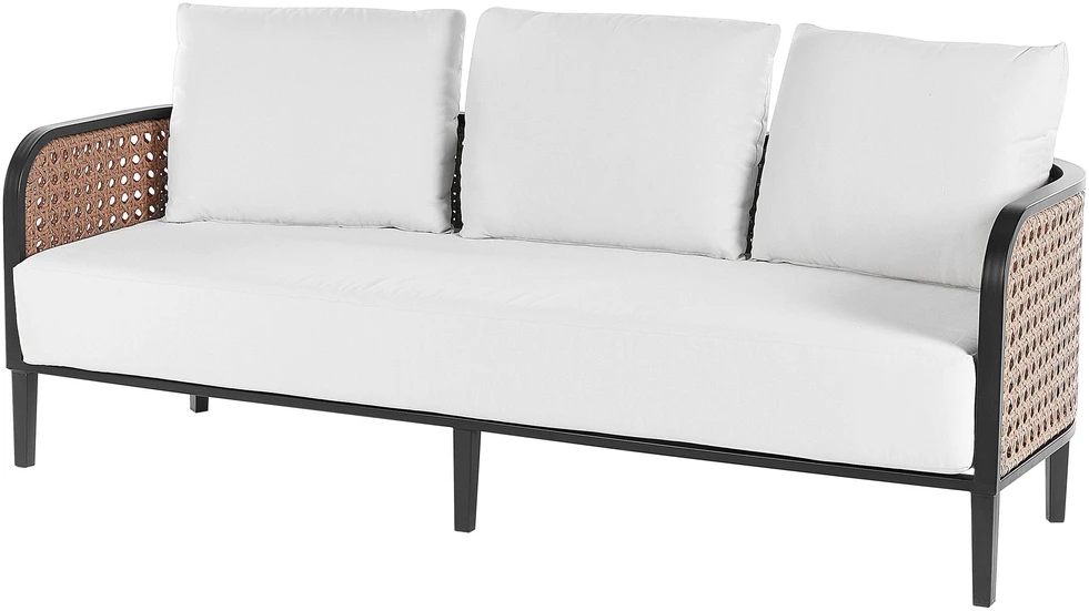 Sofa Beliani Sodo baldų komplektas su stalu 3 asmenims MONTEFALCO Metal Baltas