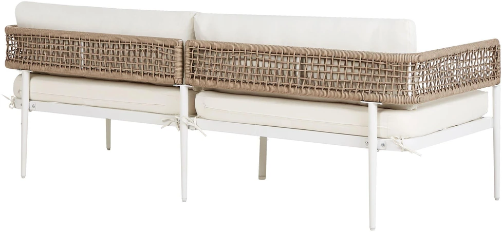 Lauko baldų komplektas Beliani Sodo baldų komplektas su stalu 5 asmenims SERLA baltas metalinis