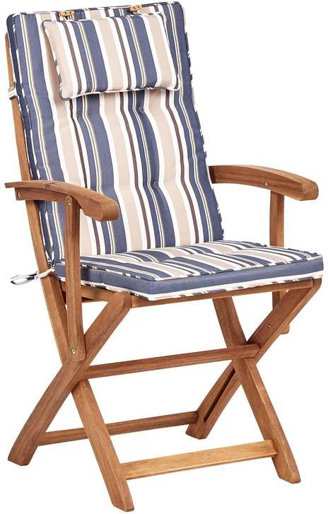 Lauko baldų komplektas Beliani Sodo baldų komplektas 8 asmenims MAUI II spalvotas, akacijos mediena su pagalvėlėmis