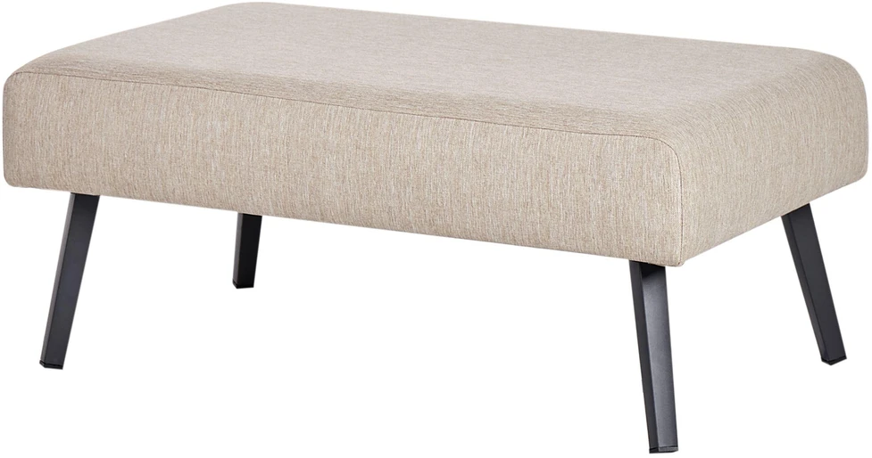 Lauko baldų komplektas Beliani Sodo kampinė sofa su staleliu 4 asmenims SORRIVOLI kairinė Smėlio spalvos