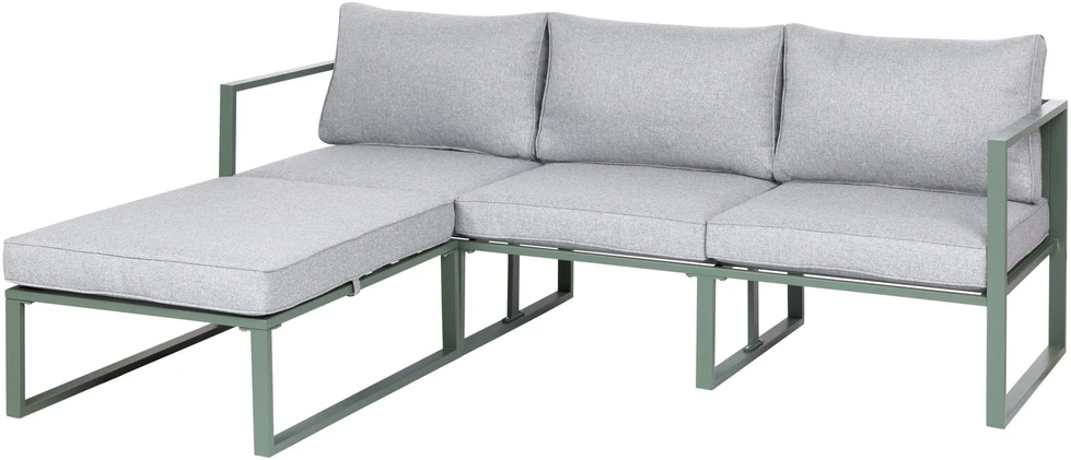 Lauko baldų komplektas Beliani Sodo kampinė sofa su staliuku 3 asmenims OLANG žalia