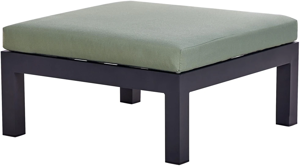 Lauko baldų komplektas Beliani Sodo kampinė sofa su staliuku 5 asmenims MESSINA kairinė žalia metalinė