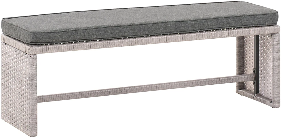 Lauko baldų komplektas Beliani Sodo kampinė sofa VITERBO, 8 vietų, pilka, technoratanas