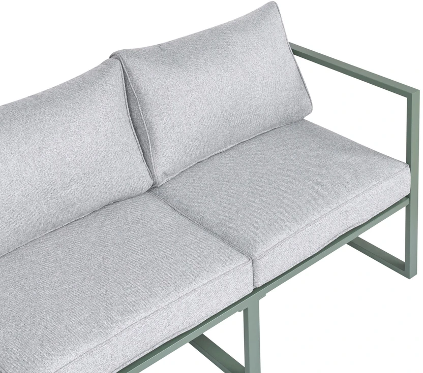 Lauko baldų komplektas Beliani Sodo kampinė sofa su staliuku 3 asmenims OLANG žalia