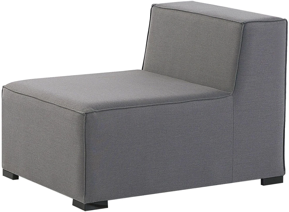 Lauko baldų komplektas Beliani Sodo kampinė sofa su otomane 7 asmenims AREZZO Modulinė Dešininė Pilka