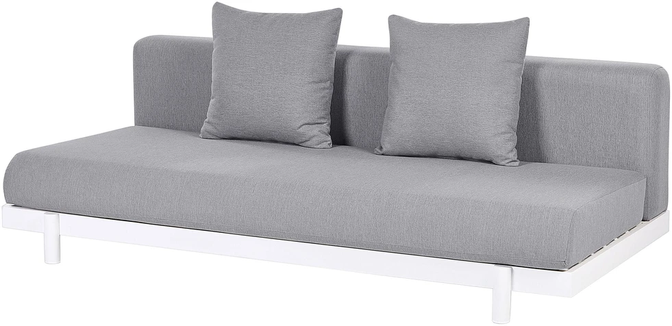 Lauko baldų komplektas Beliani Sodo kampinė sofa su stalu 5 asmenims MISSANELLO pilka